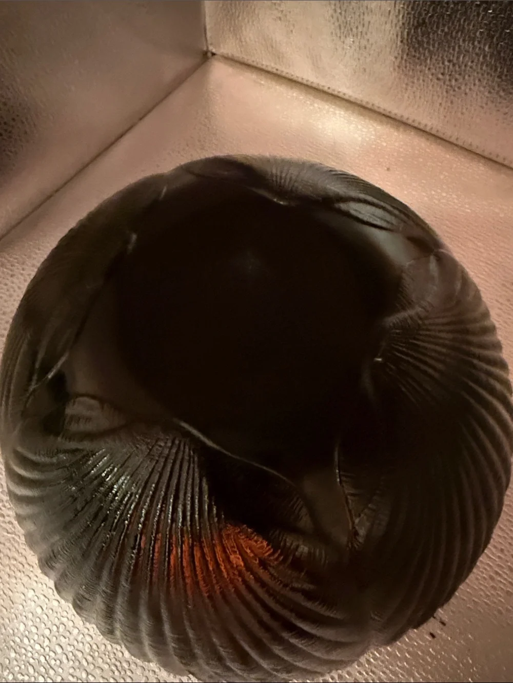 Vintage Arcorcoc Black Glass Seashell Serving Dish Made in France